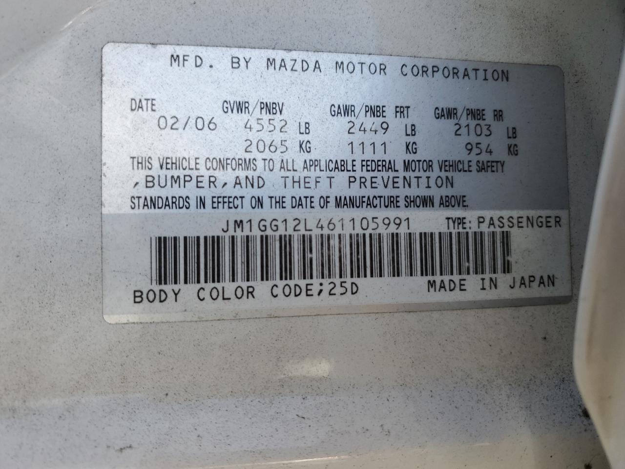 2006 MAZDA 6