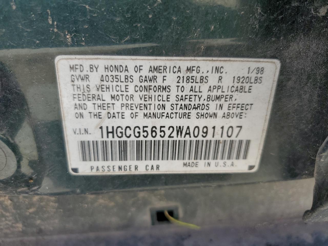 1998 HONDA ACCORD