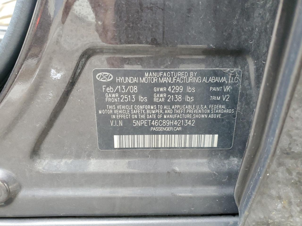 2009 HYUNDAI SONATA