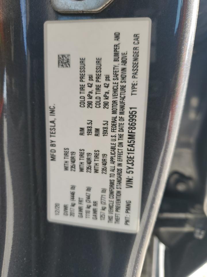 2021 TESLA MODEL 3