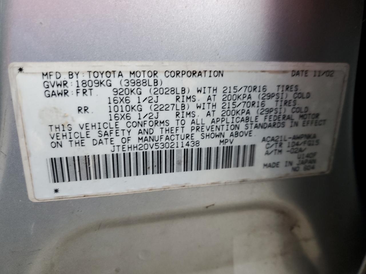 2003 TOYOTA RAV4