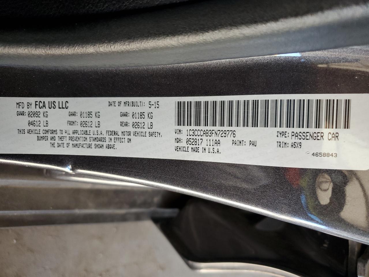 2015 CHRYSLER 200
