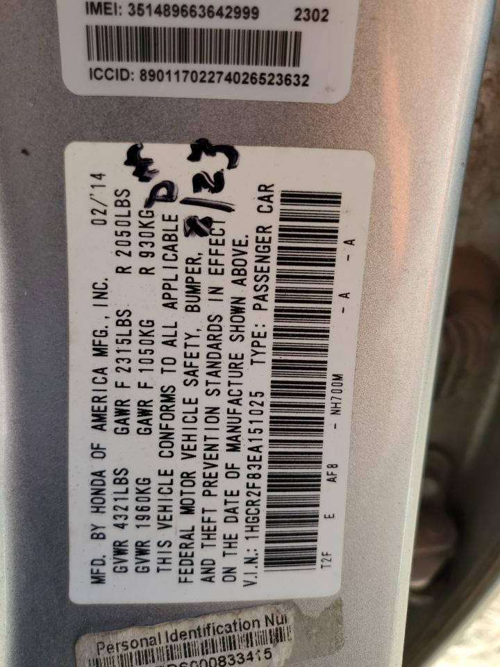 2014 HONDA ACCORD