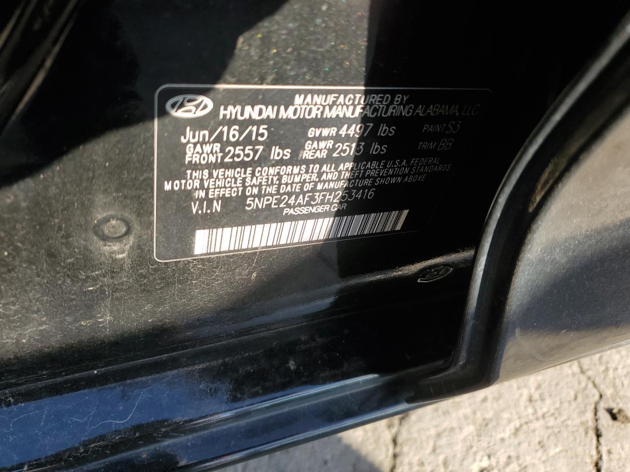 2015 HYUNDAI SONATA