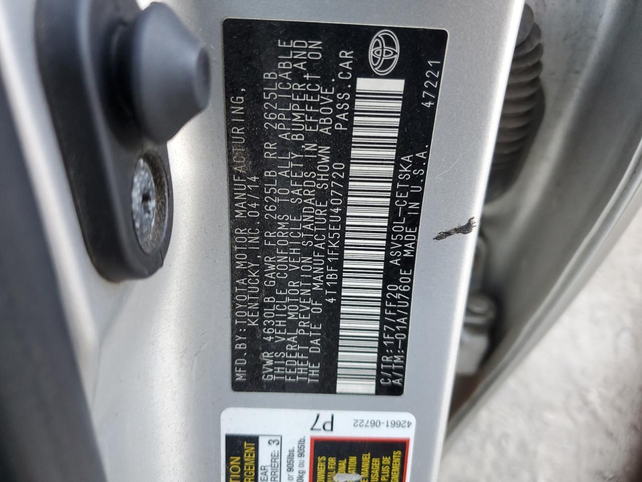 2014 TOYOTA CAMRY