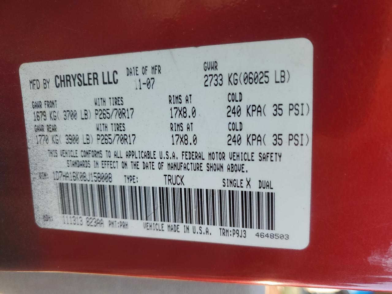 2008 DODGE RAM 1500