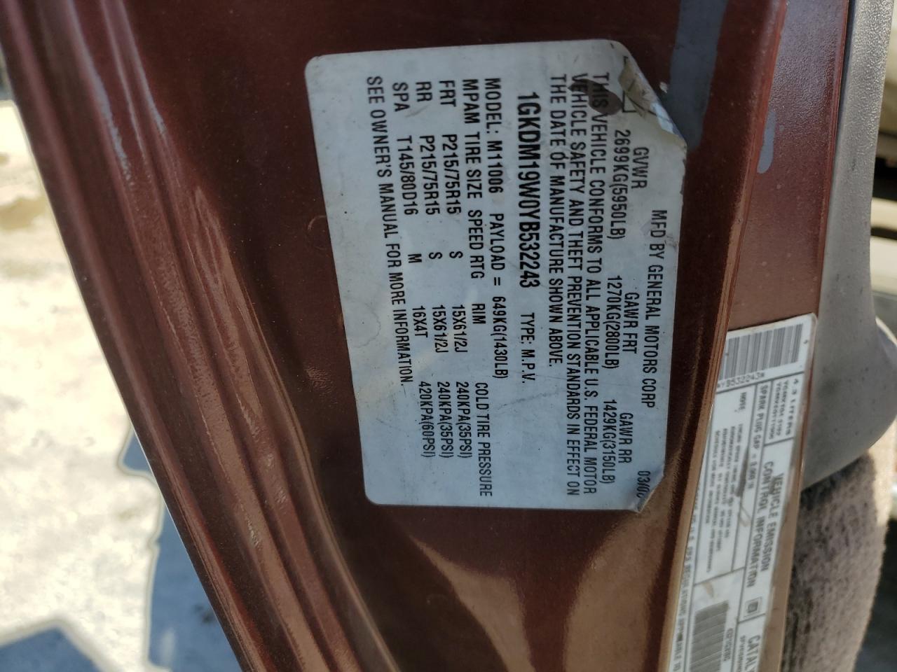 2000 GMC SAFARI