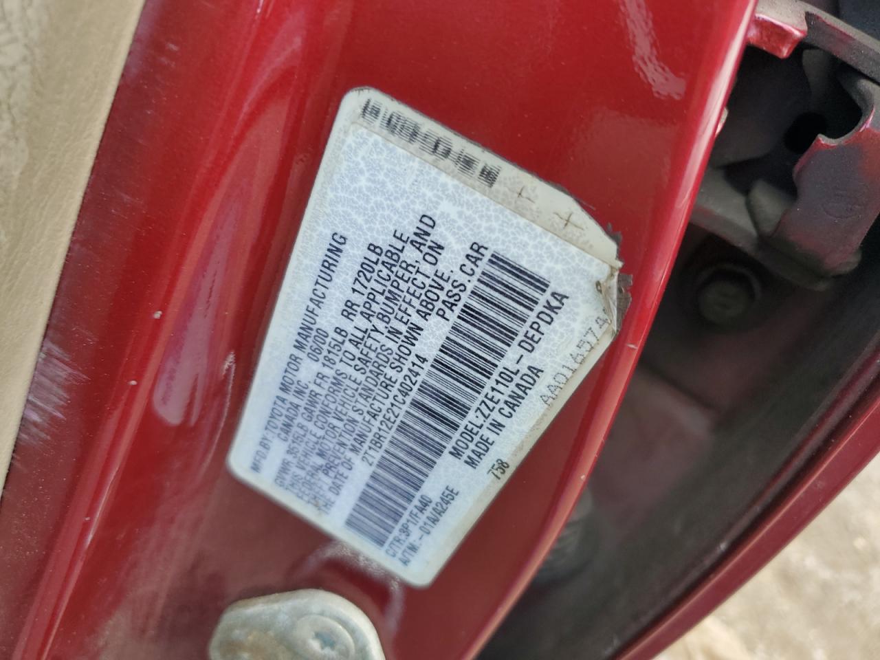 2001 TOYOTA COROLLA