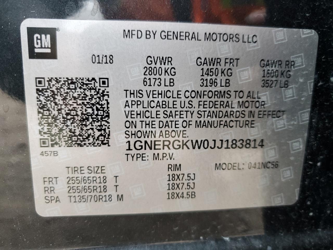 2018 CHEVROLET TRAVERSE