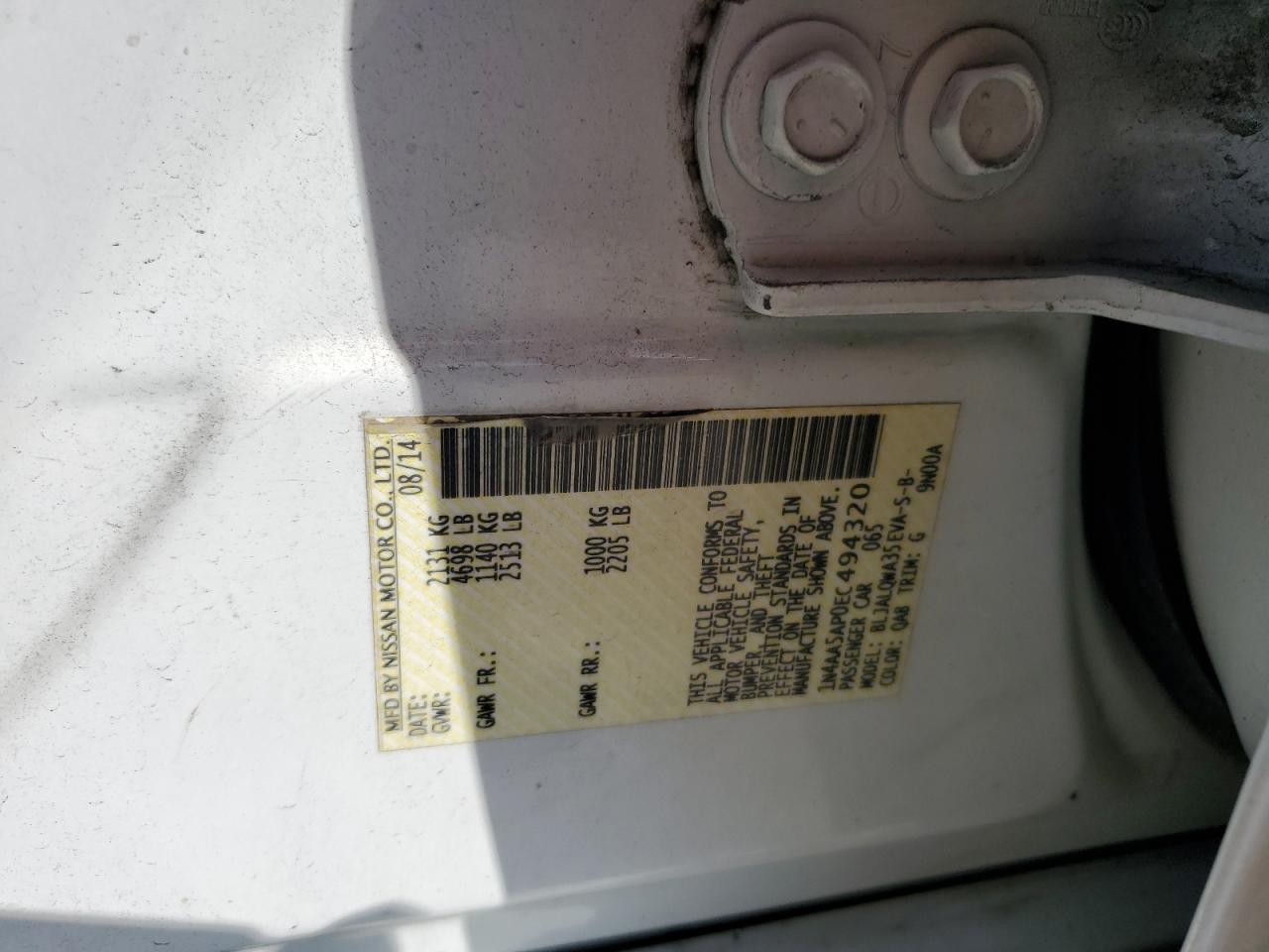 2014 NISSAN Maxima