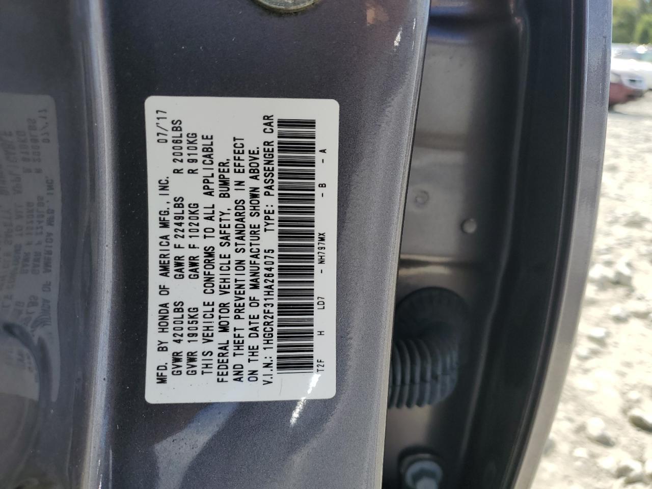 2017 HONDA ACCORD