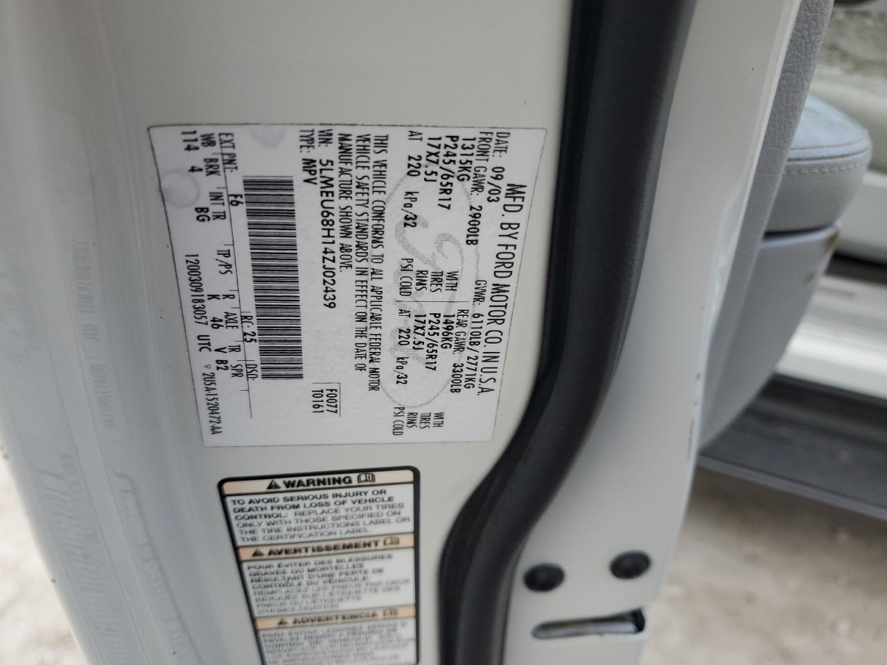 2004 LINCOLN Aviator