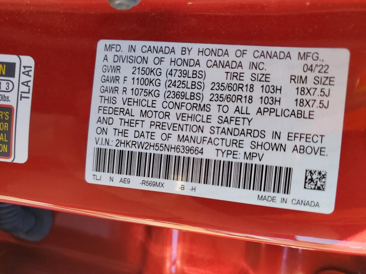 2022 HONDA CR-V
