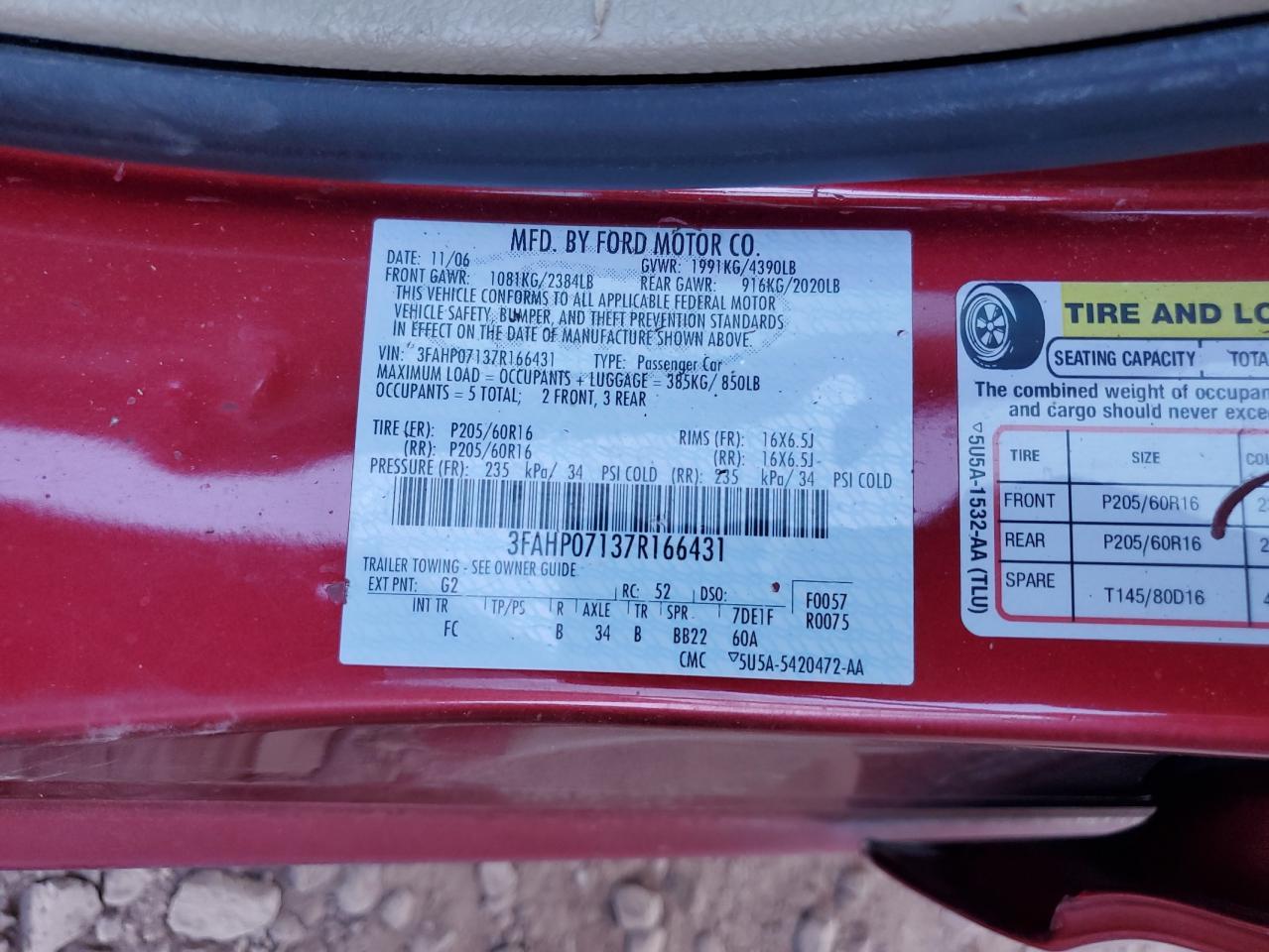 2007 FORD FUSION