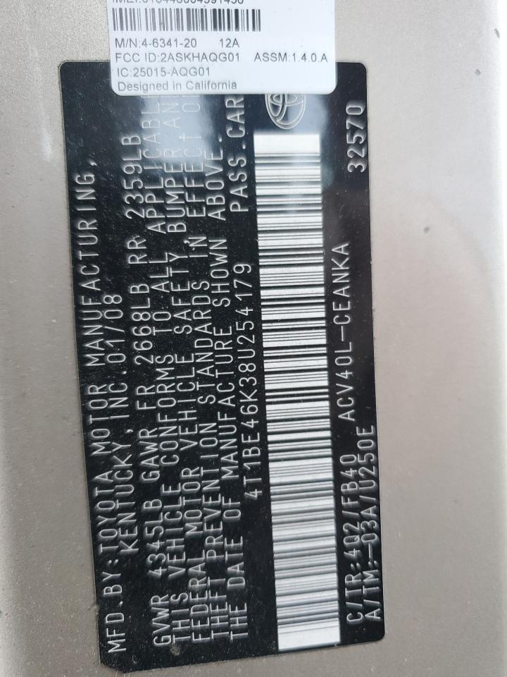 2008 TOYOTA CAMRY