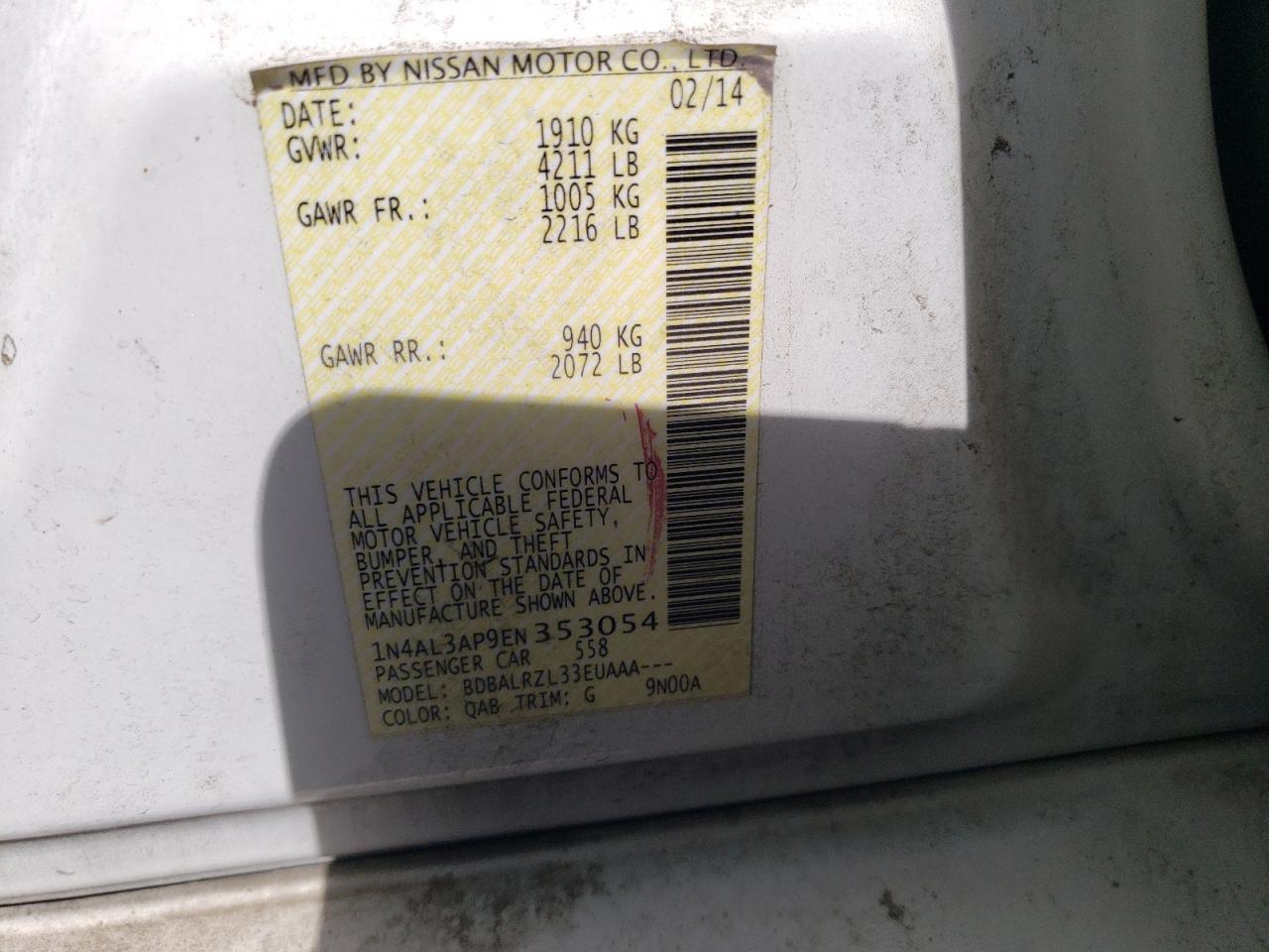 2014 NISSAN ALTIMA