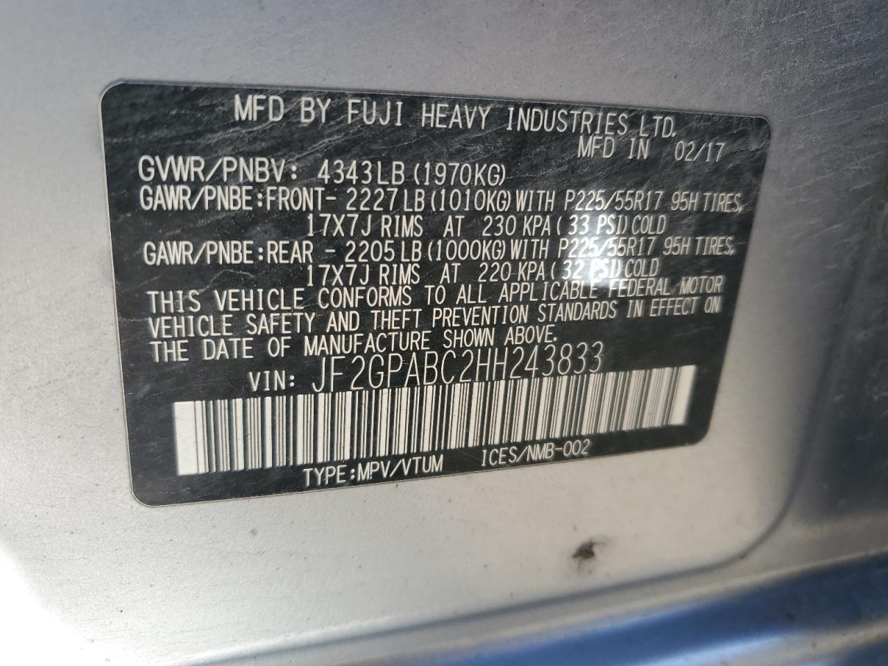 2017 SUBARU Crosstrek