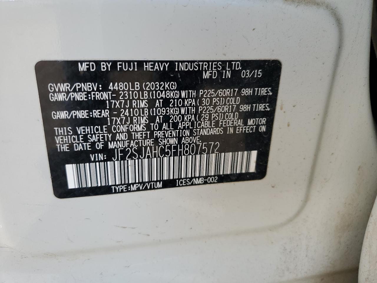 2015 SUBARU FORESTER