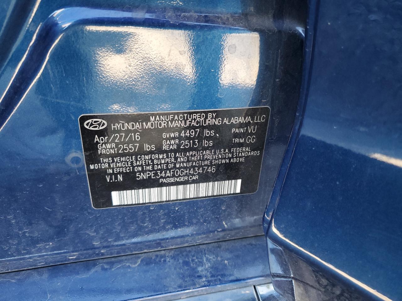 2016 HYUNDAI SONATA
