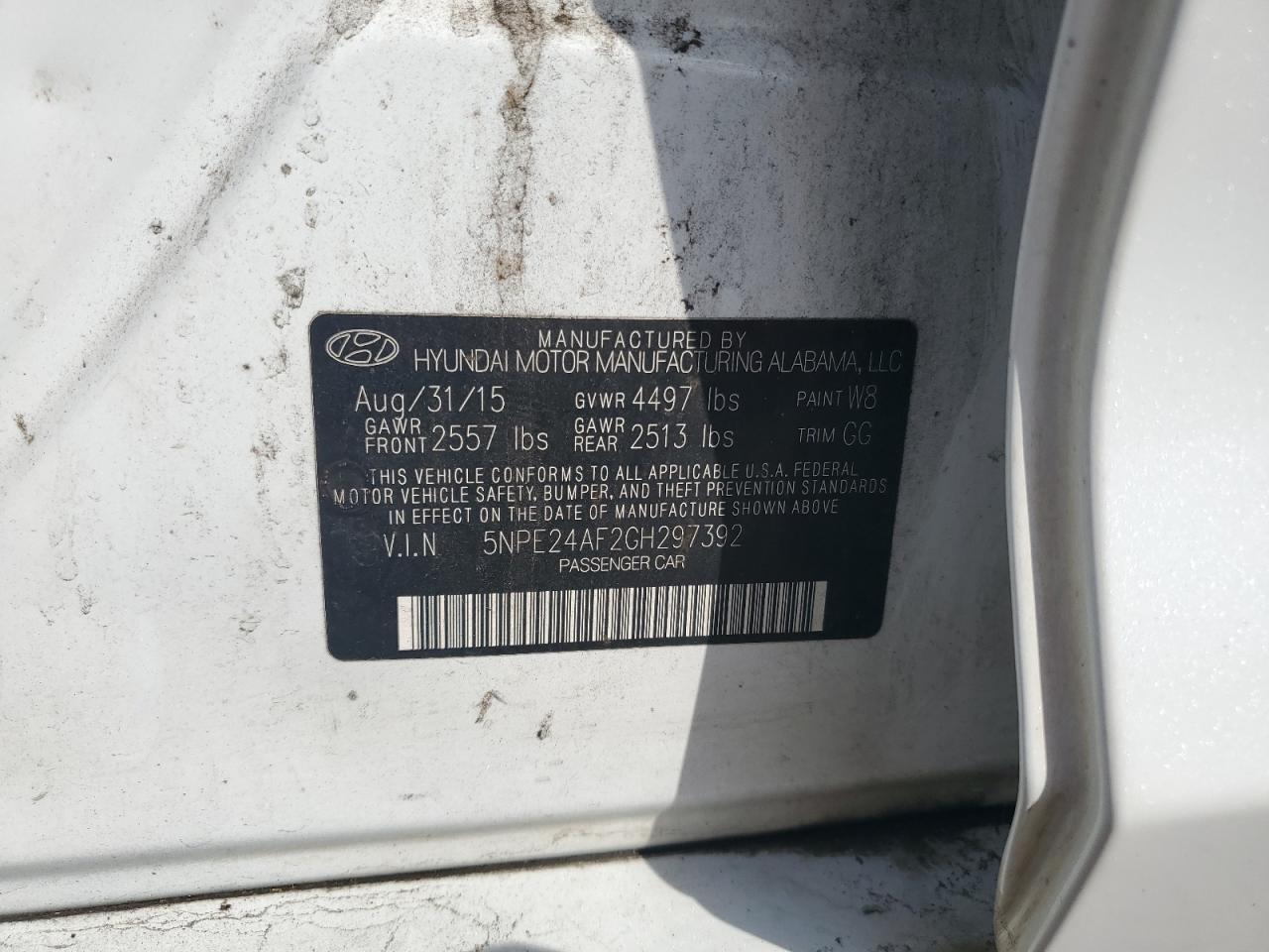 2016 HYUNDAI SONATA