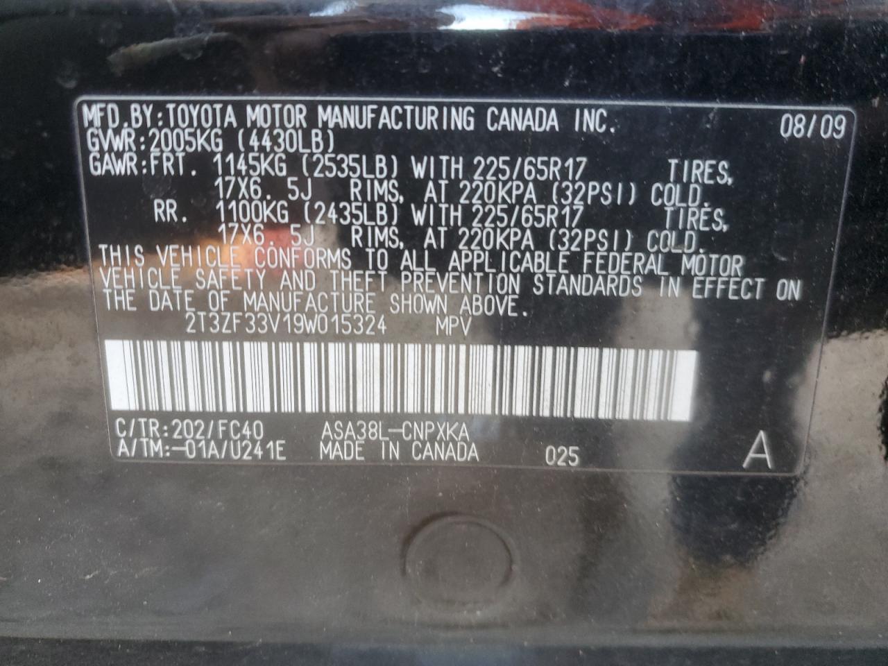 2009 TOYOTA RAV4