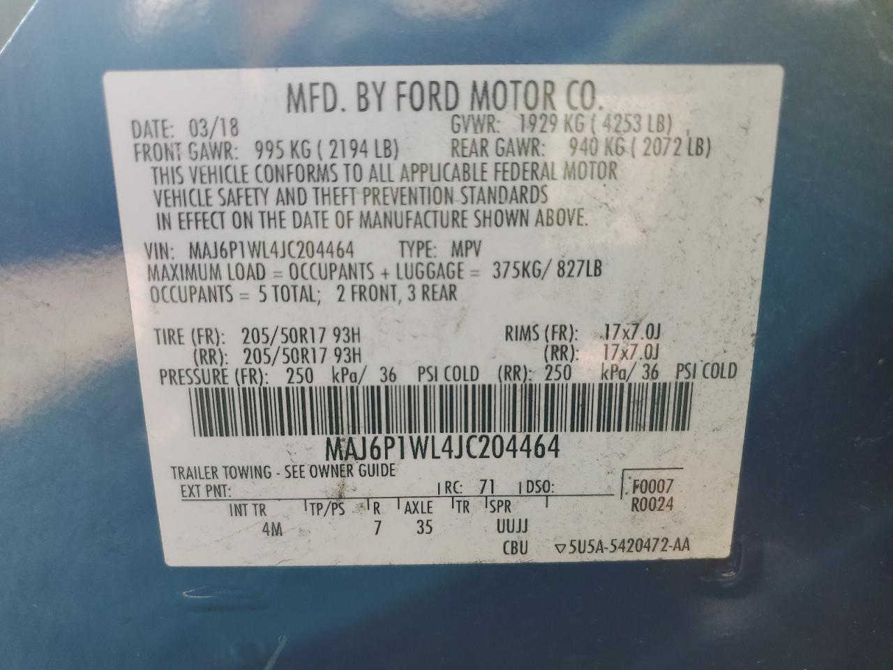 2018 FORD EcoSport