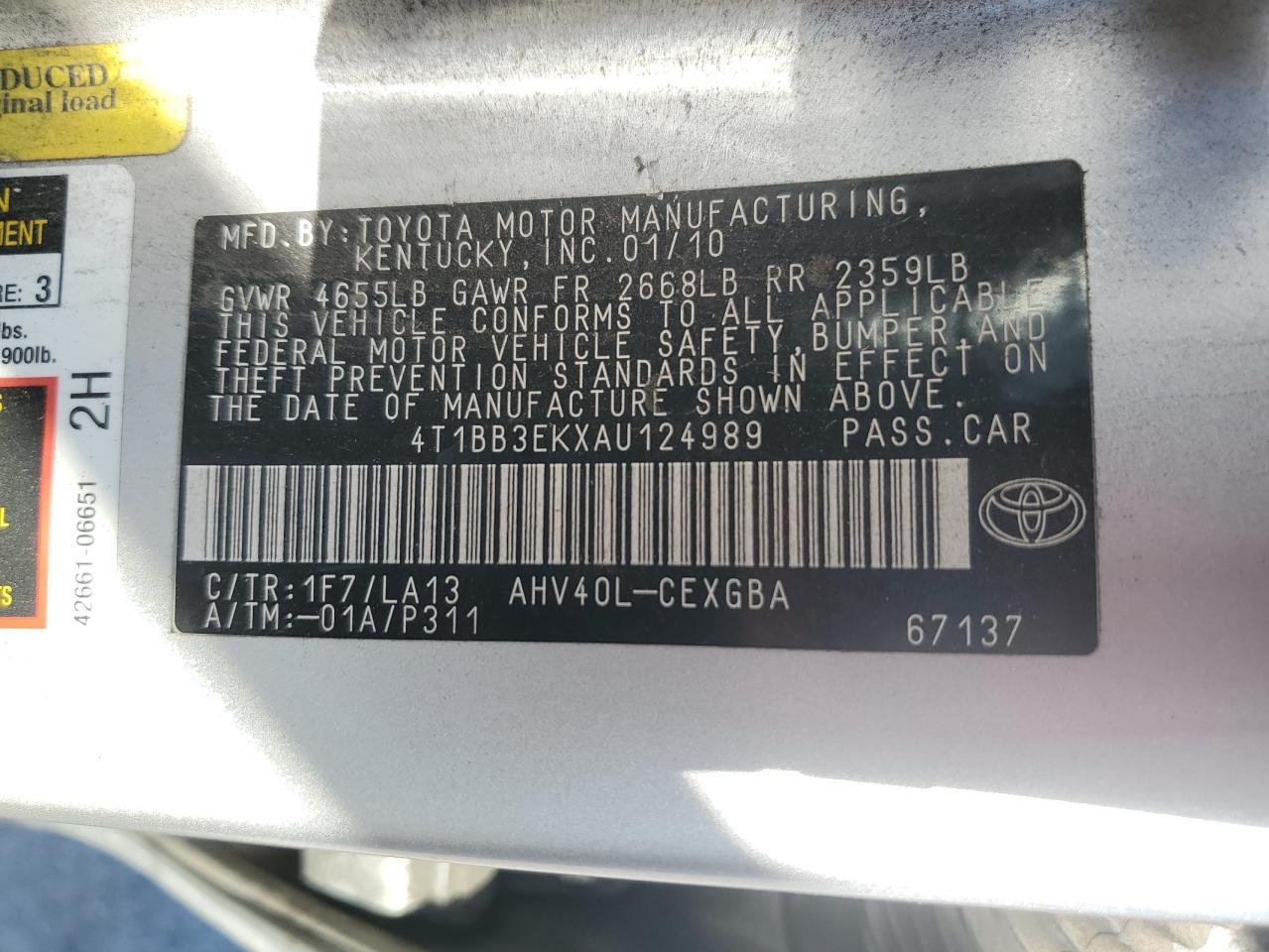 2010 TOYOTA CAMRY