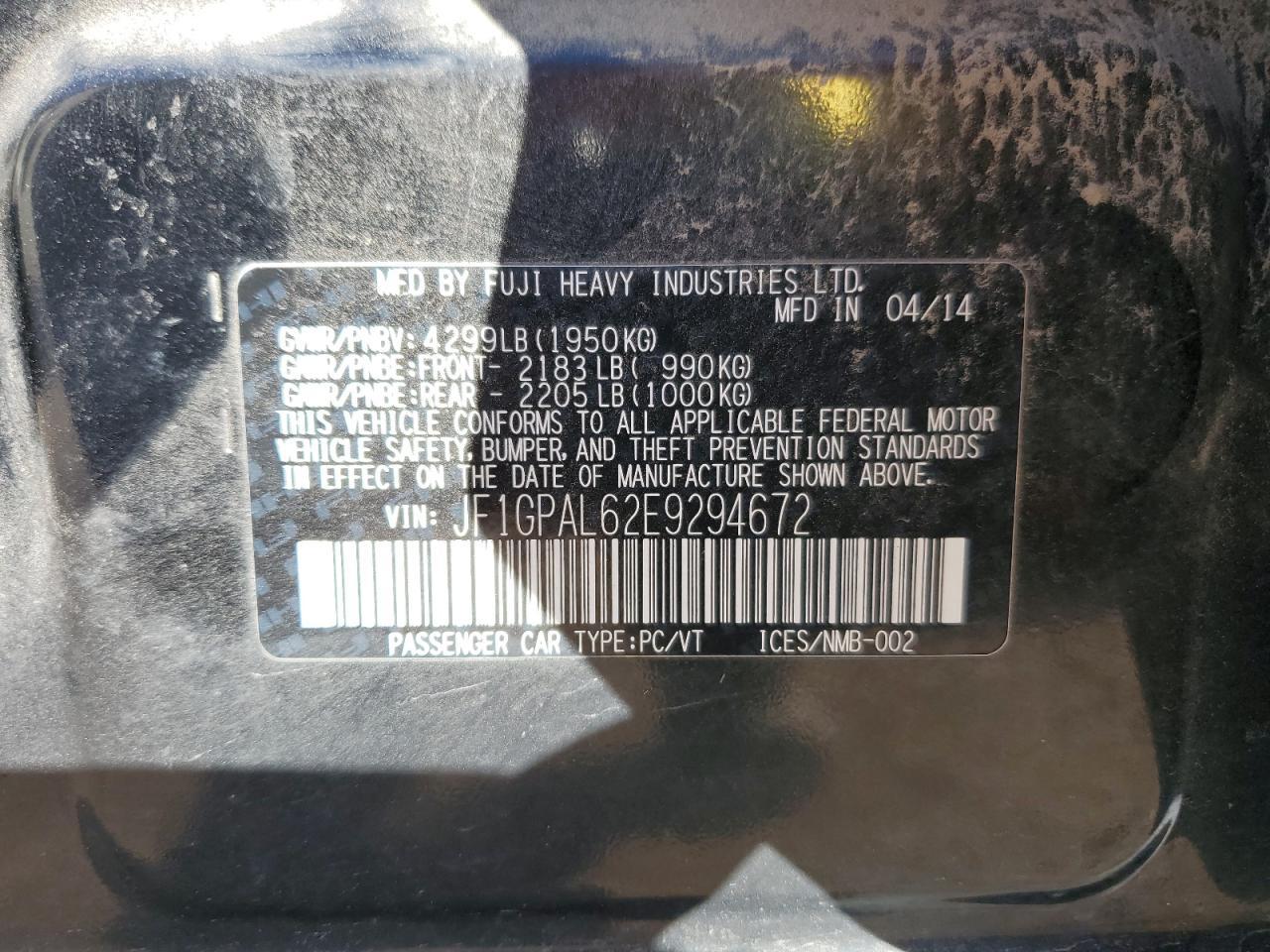 2014 SUBARU IMPREZA