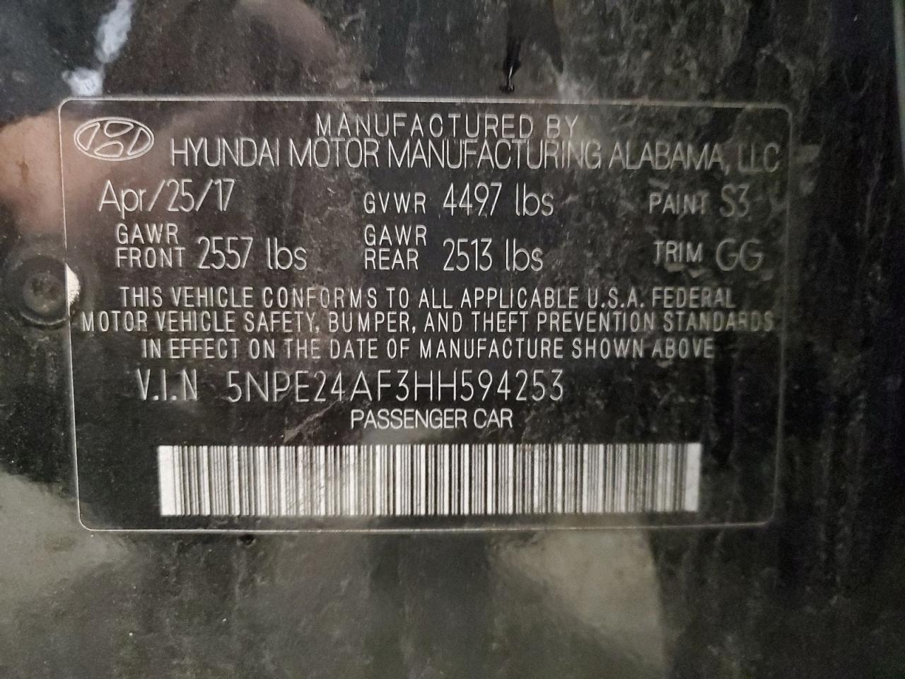 2017 HYUNDAI SONATA