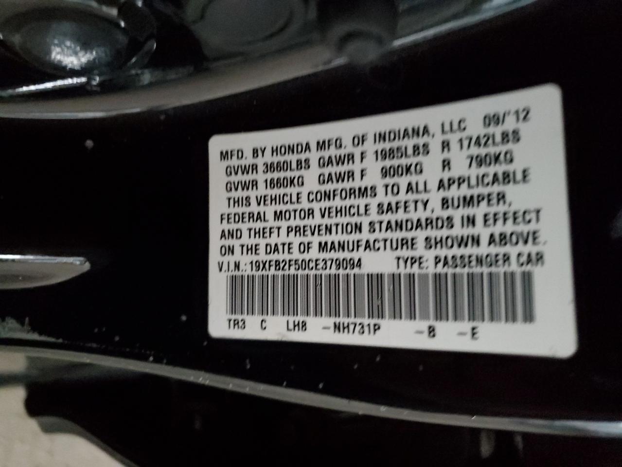 2012 HONDA CIVIC