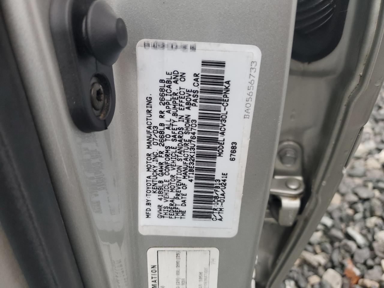 2003 TOYOTA CAMRY