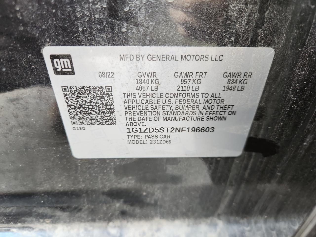 2022 CHEVROLET MALIBU