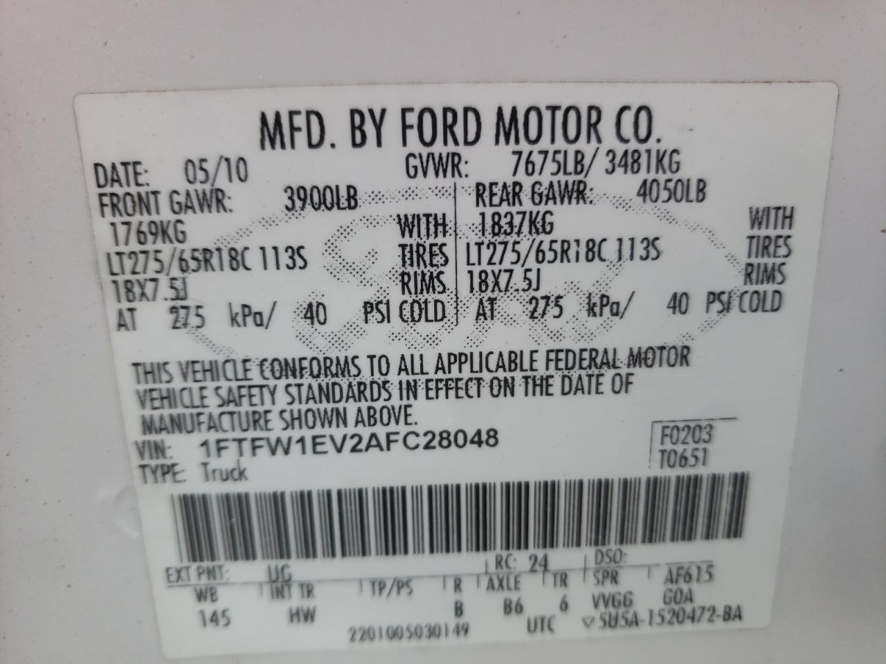 2010 FORD F-150