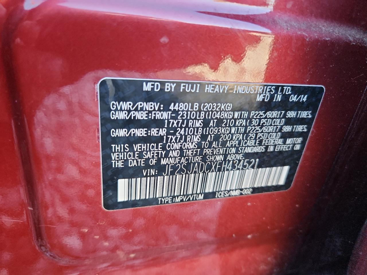 2015 SUBARU FORESTER