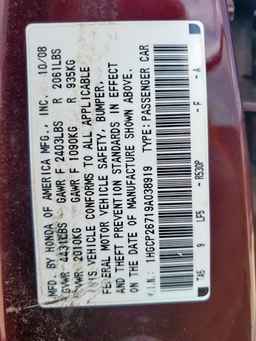 2009 HONDA ACCORD