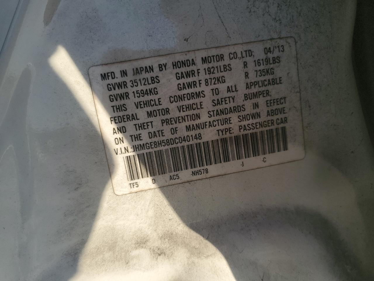 2013 HONDA FIT