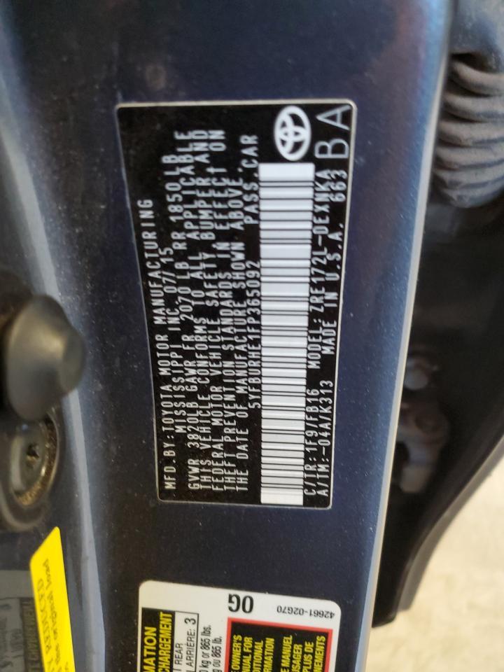 2015 TOYOTA COROLLA