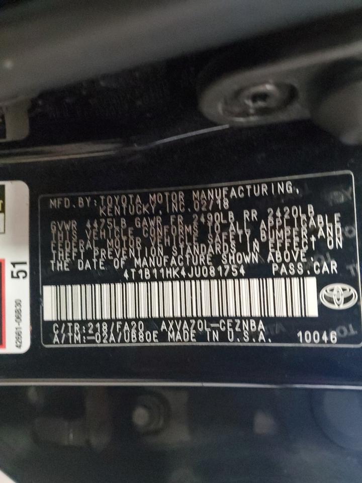 2018 TOYOTA CAMRY