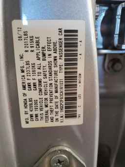 2012 HONDA ACCORD