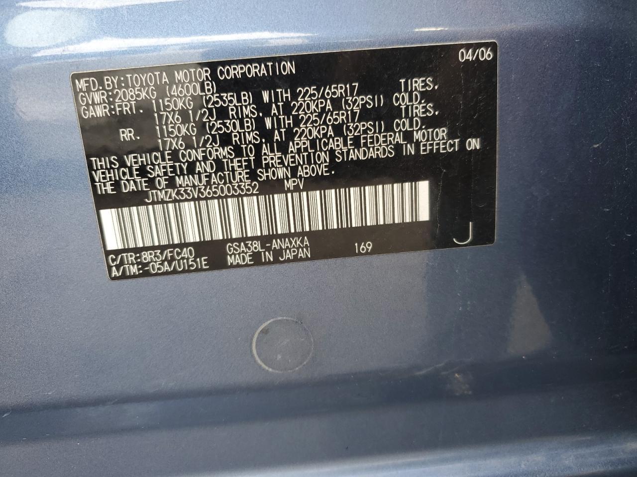 2006 TOYOTA RAV4
