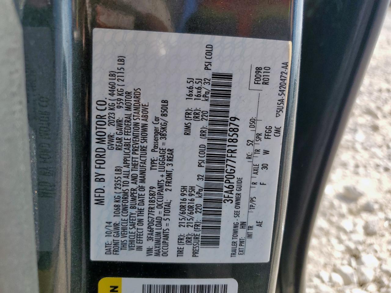 2015 FORD FUSION