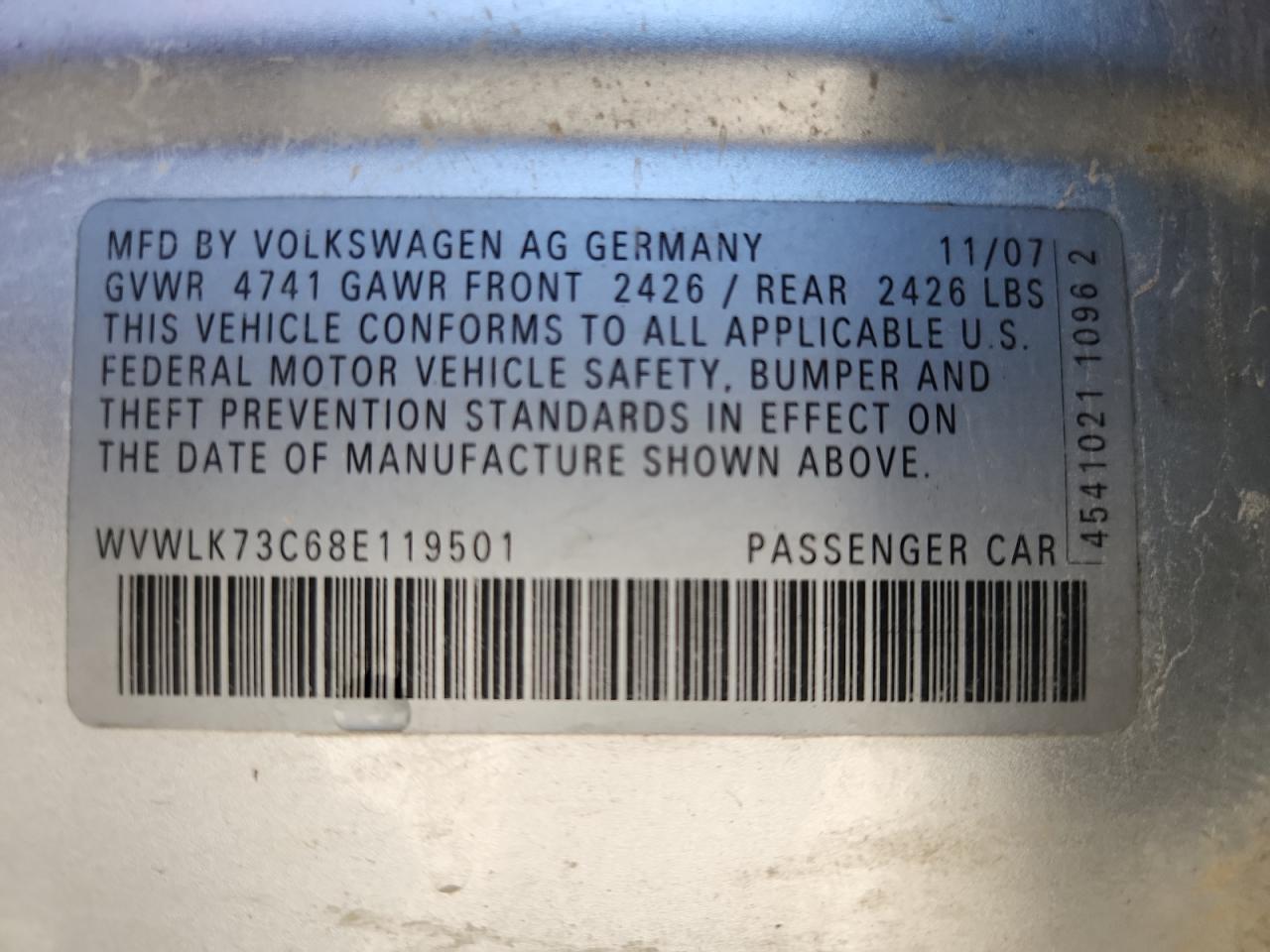 2008 VOLKSWAGEN Passat