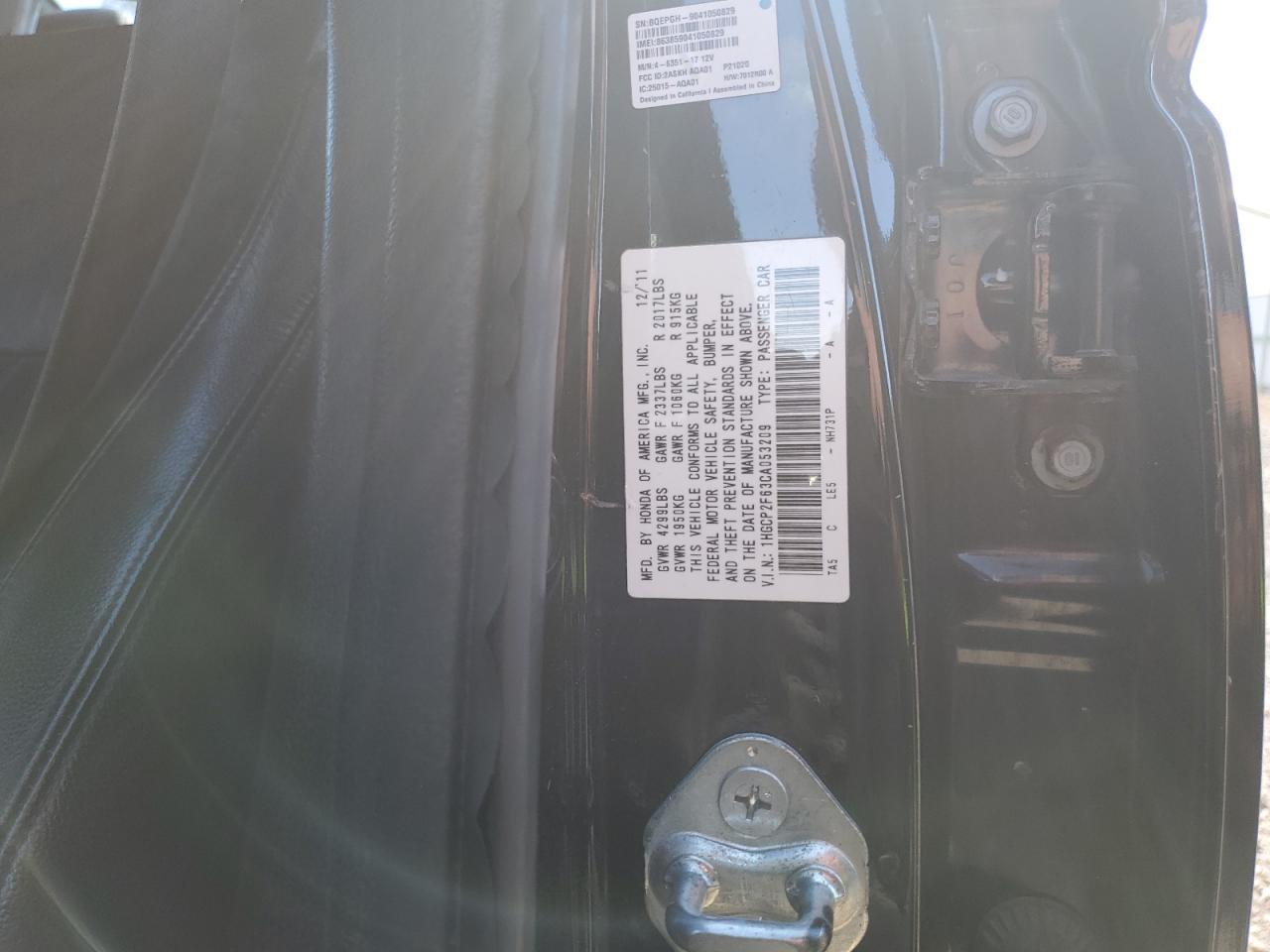 2012 HONDA ACCORD