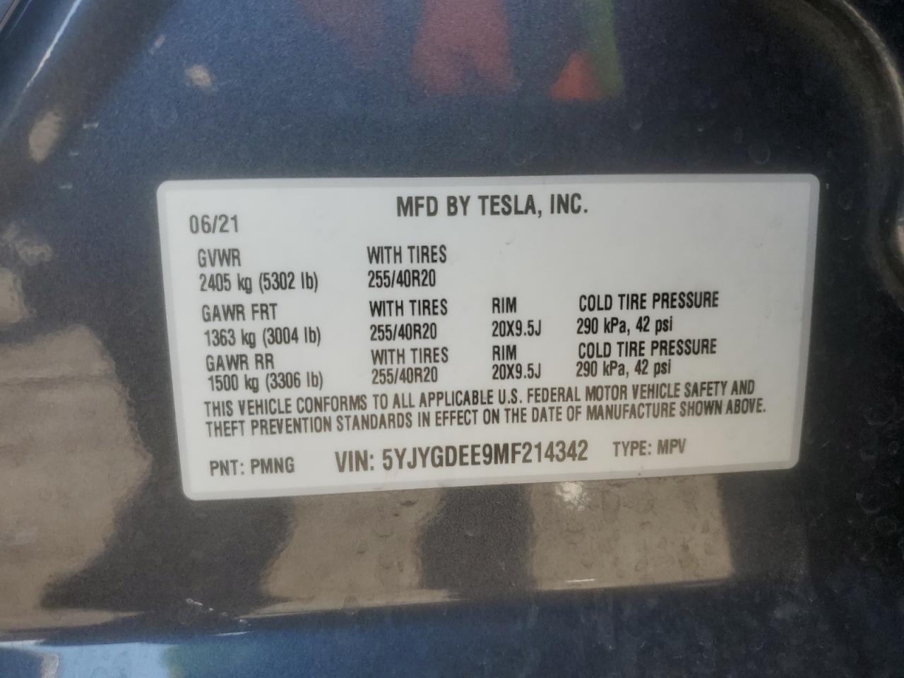 2021 TESLA MODEL Y