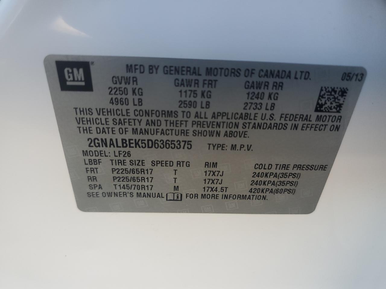 2013 CHEVROLET EQUINOX