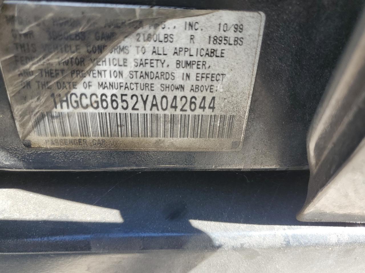2000 HONDA ACCORD