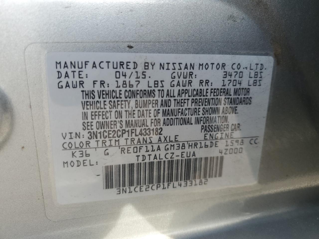 2015 NISSAN Versa Note