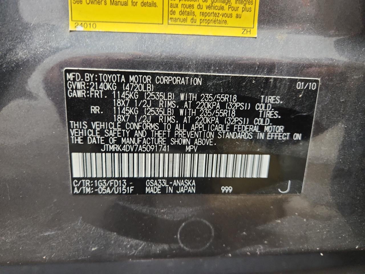 2010 TOYOTA RAV4