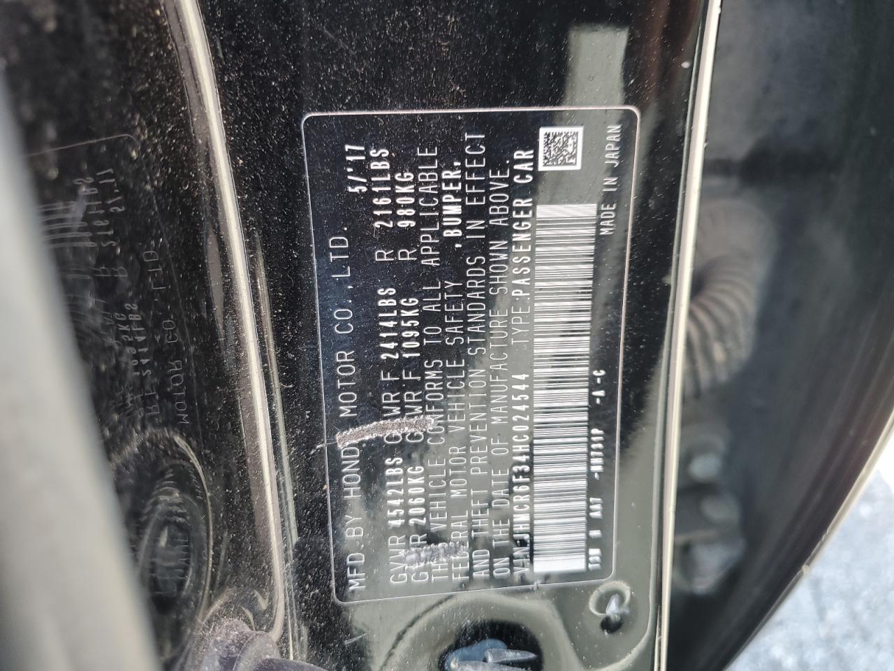 2017 HONDA ACCORD