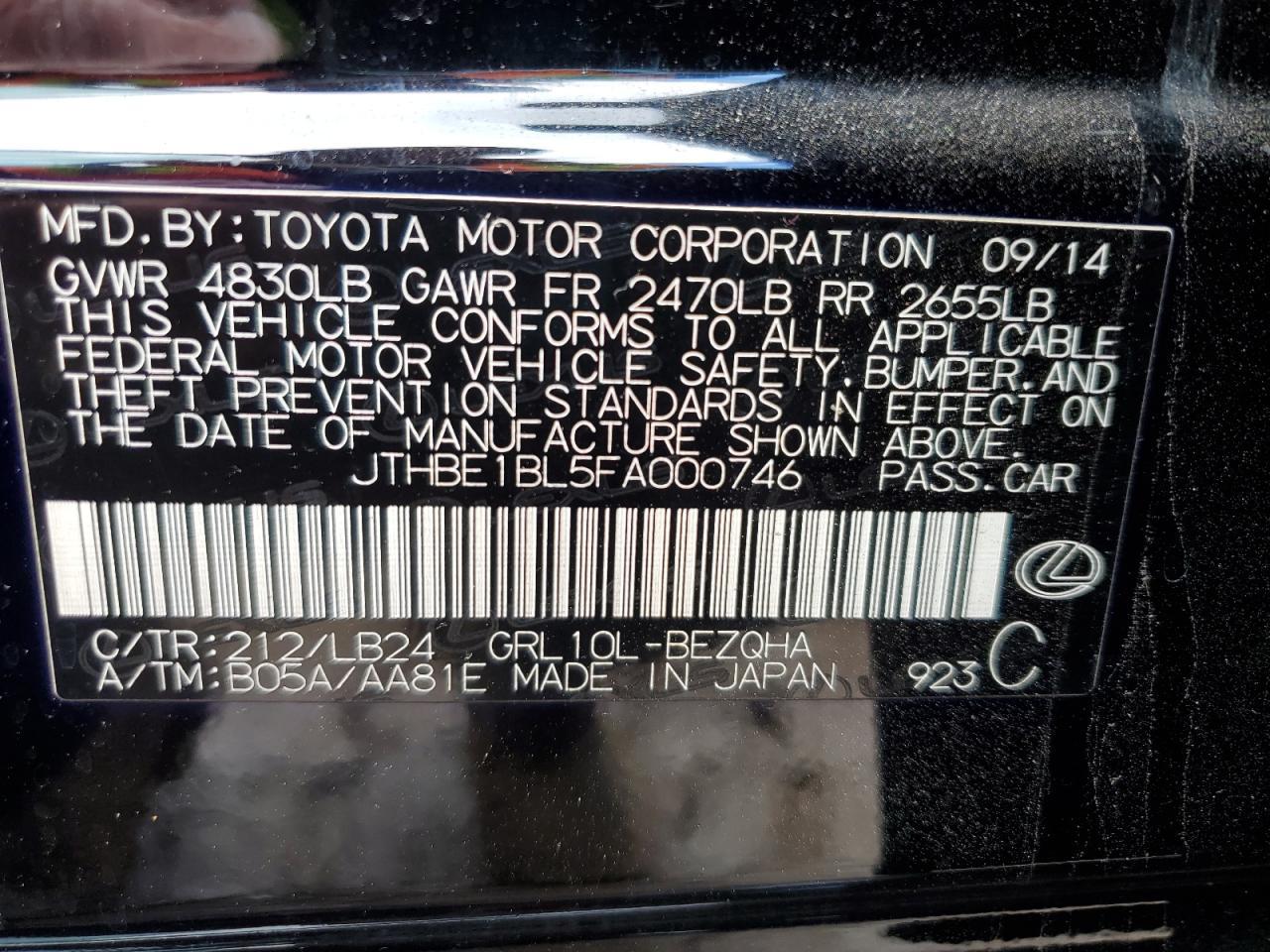 2015 LEXUS GS 350